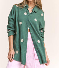 J.Nna - Daisy Gauze Embroidered Top