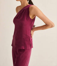 CRESCENT Bethany Top in merlot - women's blouse - detail view