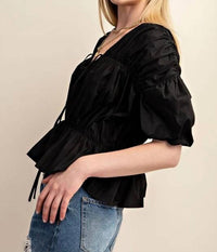 Gigio - Anything But Basic Puff Sleeve Top