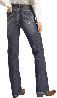 Rock & Roll Denim - Women's Raised Denim Embroidery Riding Jean