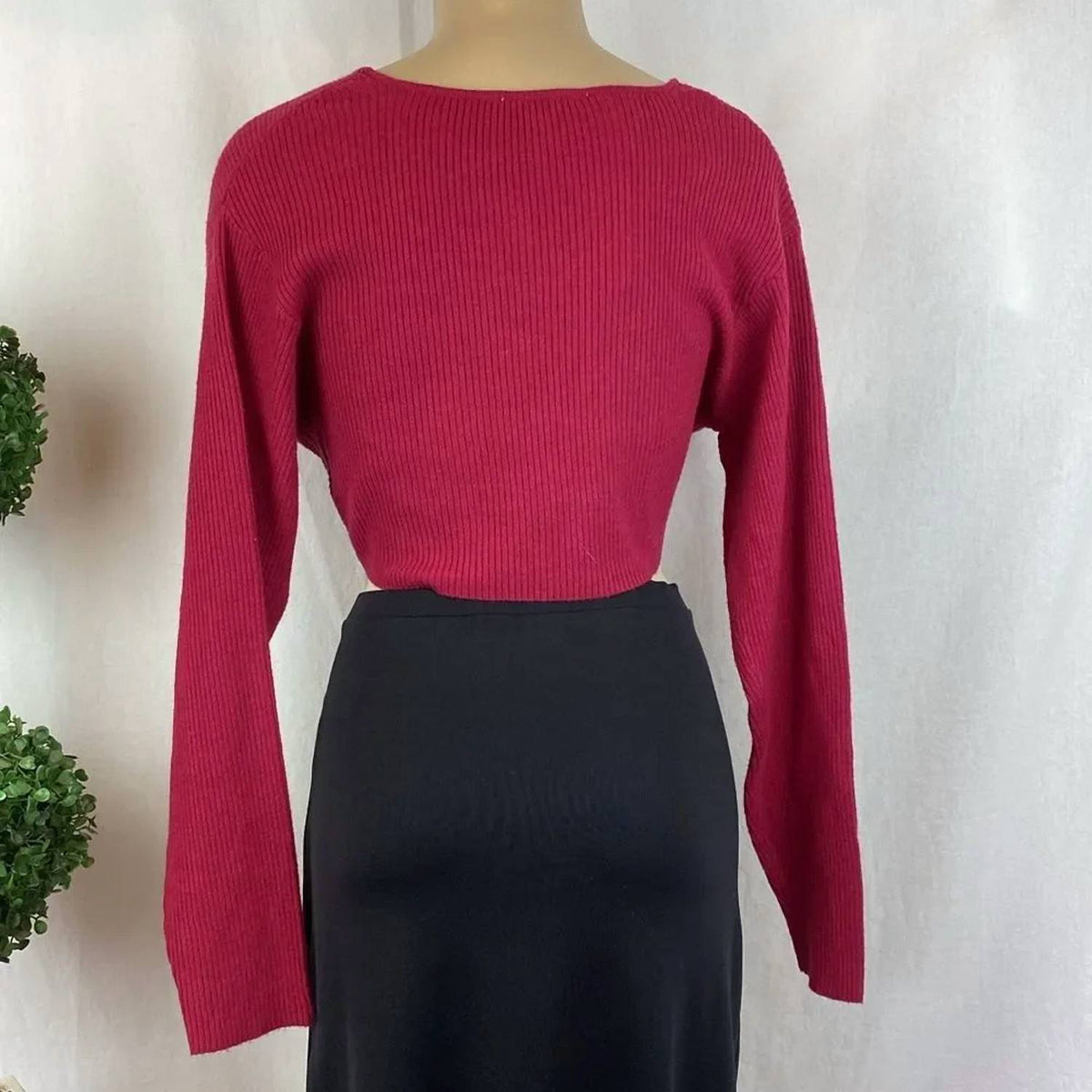 Sam Edelman - Allie Cropped Ribbed Twist Tie Sweater Top