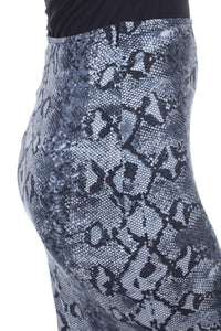 White Mark - Cynthia Snakeskin Print Pencil Skirt