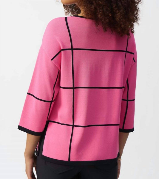 Joseph Ribkoff - Plaid Knit Pullover Sweater