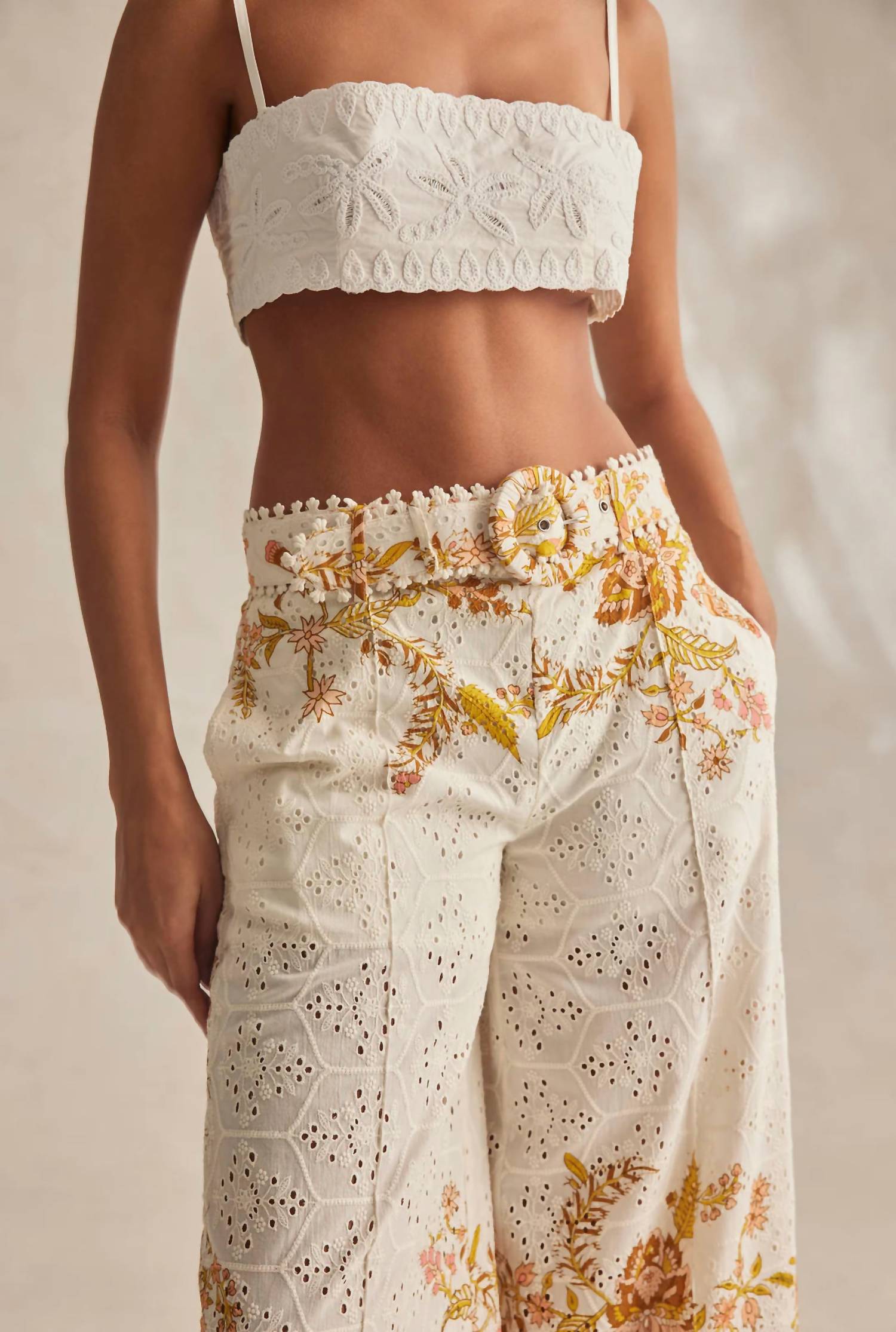 Hemant & Nandita - Flared Pants With Buckle Belt