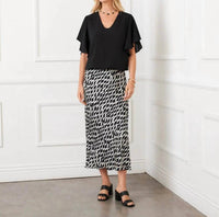 Karen Kane - Flutter Sleeve V-neck Top - Petite