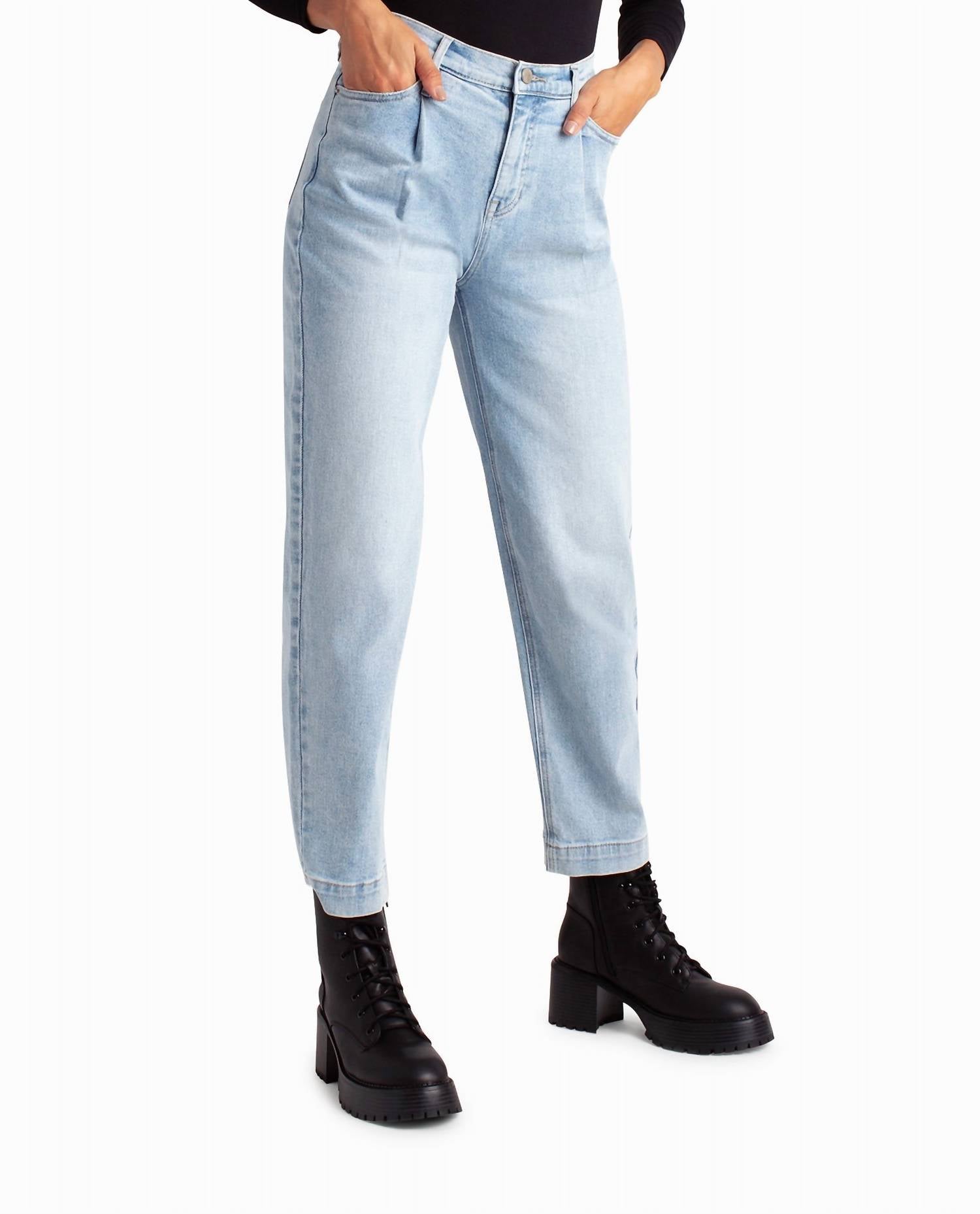 Nicole Miller - Sutton Place High Rise Pleated Taper Jean