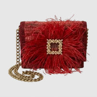 Elektra'S Workshop - Women's Ostrich Feather Mini Shoulder Bag