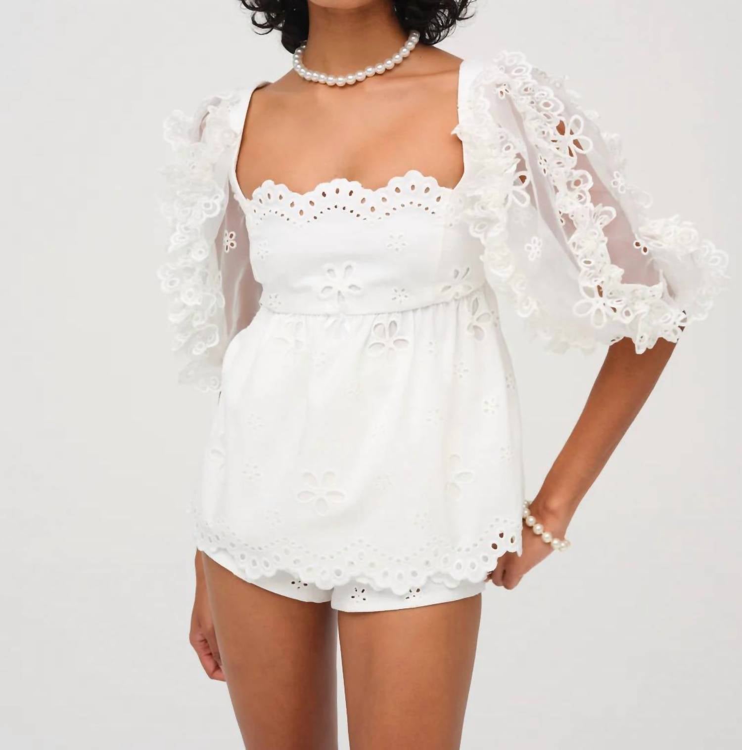 Lil Lemons By For Love And Lemons - Daisy Eyelet Top