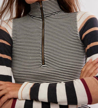 Free People - Alexandria Striped Zip Top