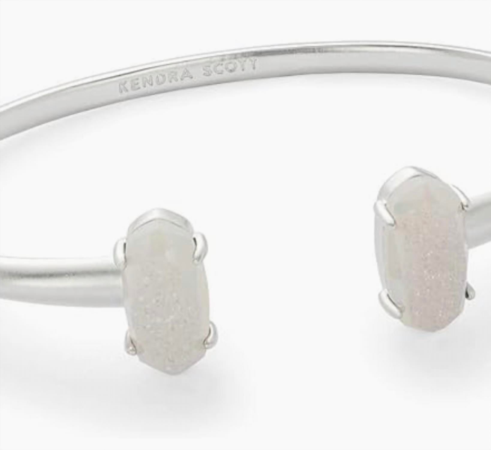 Kendra Scott - Women's Edie Rhodium Iridescent Drusy Cuff Bracelet