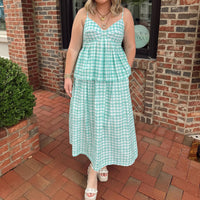 Entro - Gingham Midi Skirt Set