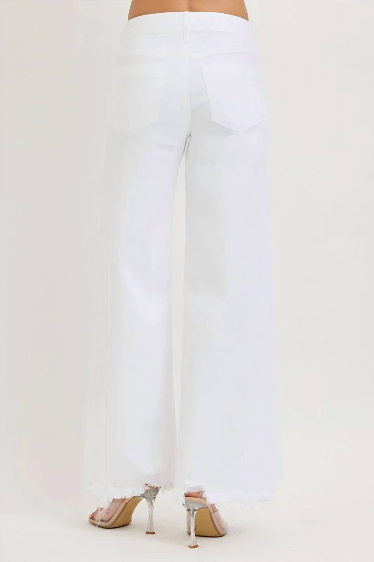 Risen - La High Rise Palazzo Jeans With Frayed Hem