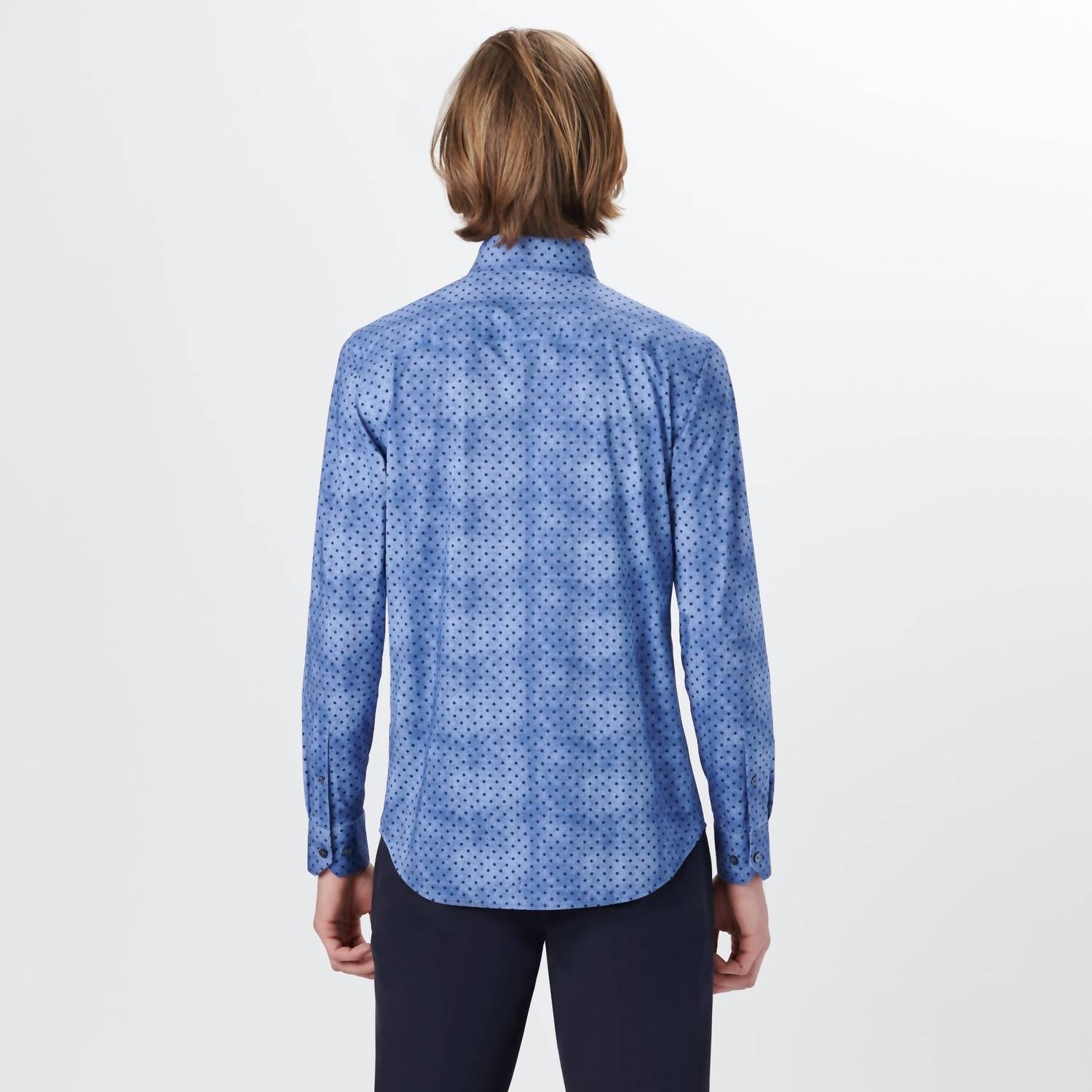 Bugatchi Uomo - James Polka Dot Print Ooohcotton Shirt
