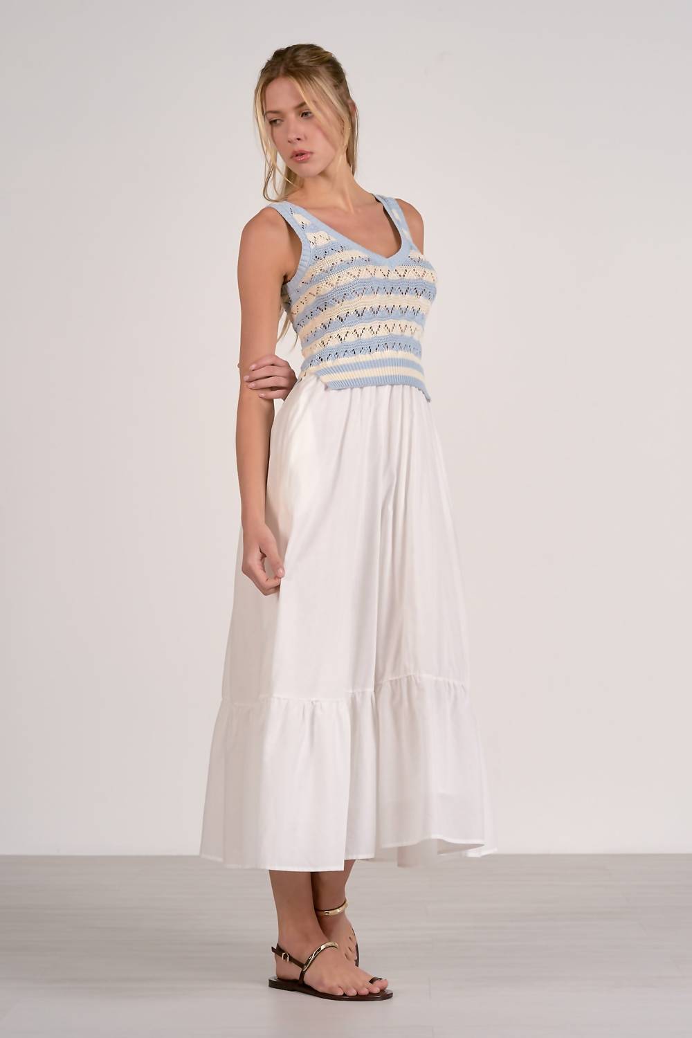 Elan - Mixed Media Midi Dress