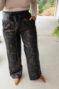 GLAM Glistening High-Waisted Bow Pants in black - women's pants - alternate view