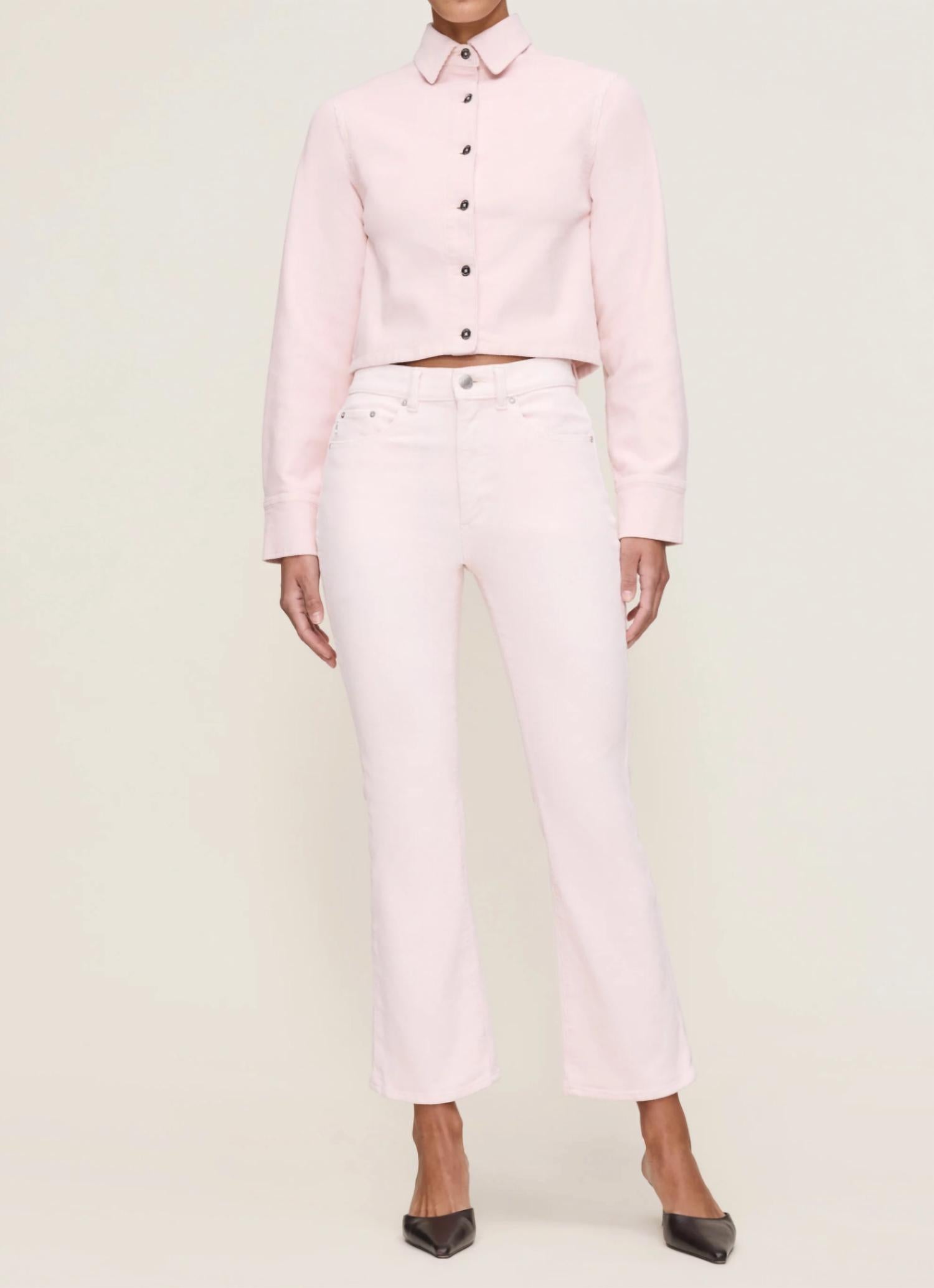 DL1961 - Women's Bridget Boot Cord Jeans in powder pink - women's jeans