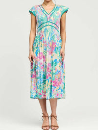 Current Air - Bloom V-neck Midi Dress