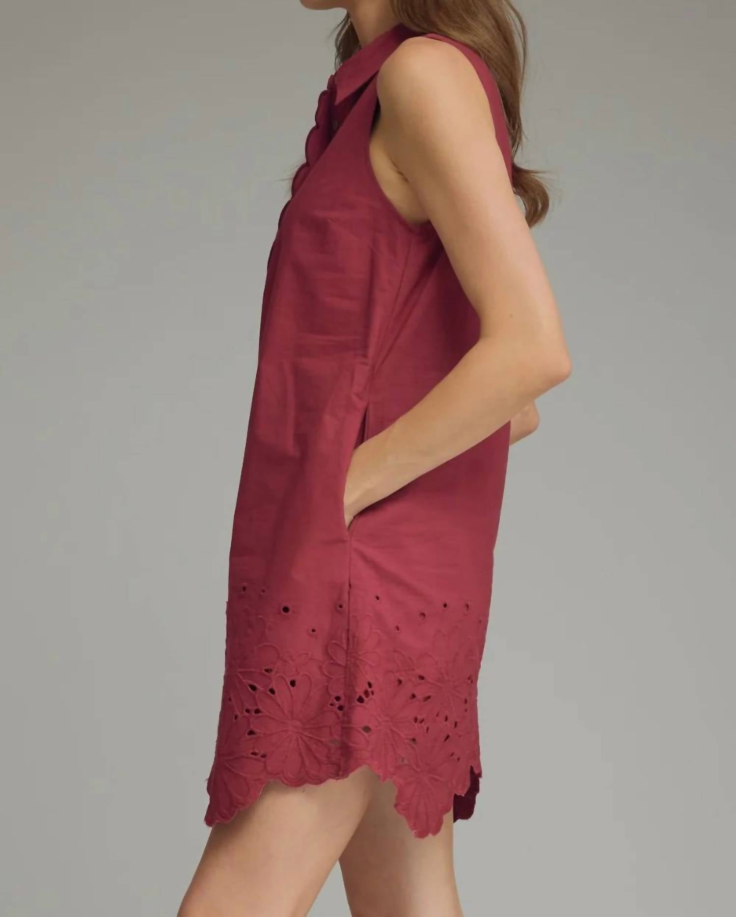 Entro - Eyelet Sleeveless Dress