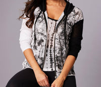Angel Apparel - Abstract Zip Hoodie Cardigan