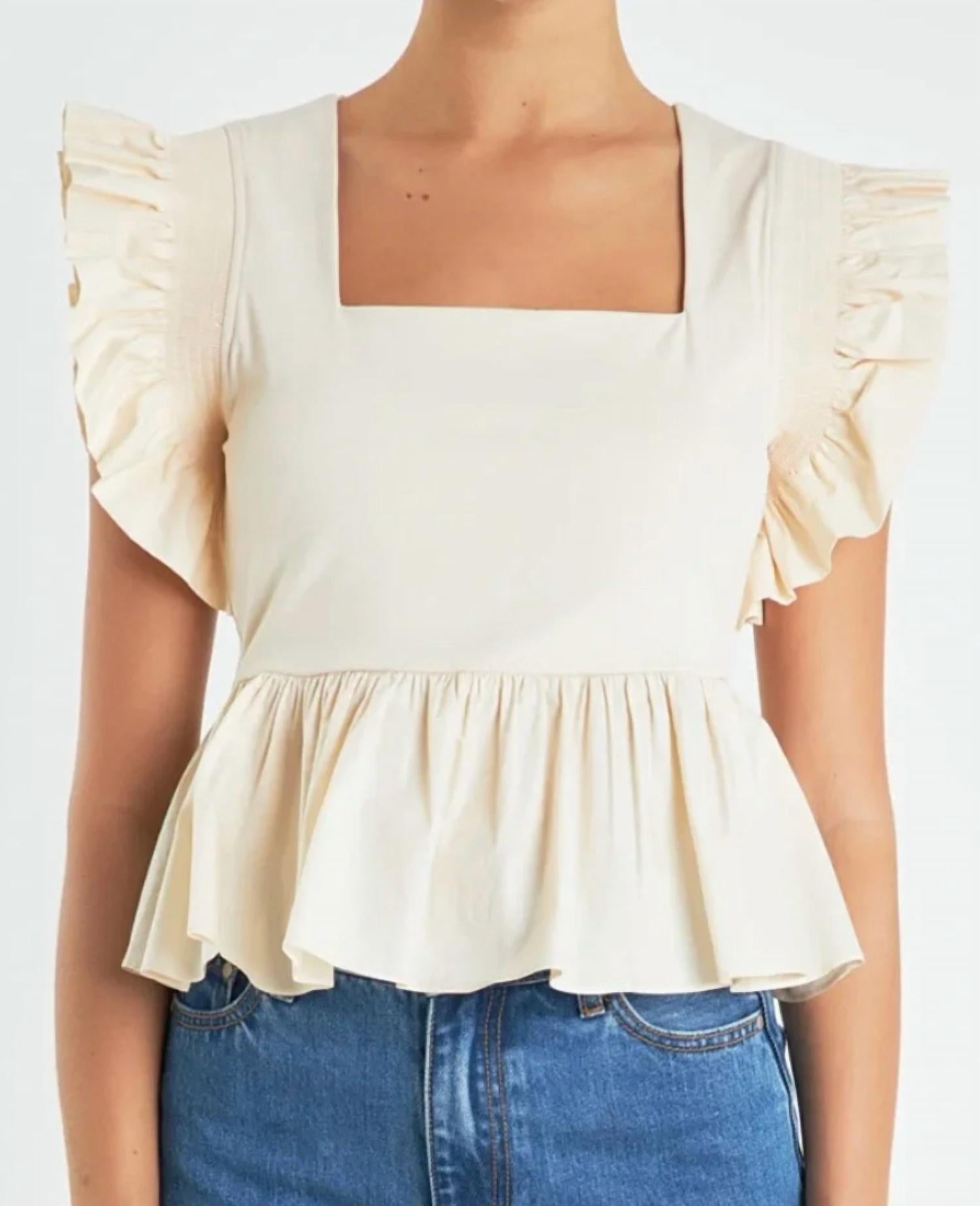 English Factory - Peplum Ruffled Top
