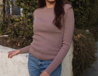 Miou Muse - Alba Ribbed Long Sleeve Basic Top