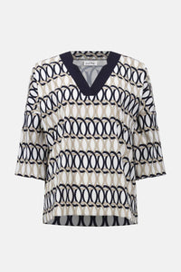 Joseph Ribkoff - Stretch Poplin Geometric Print Tunic