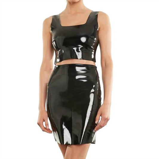 Commando - Faux Patent Leather Crop Top