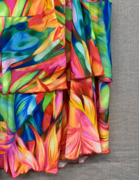 Fashque Women's 3 Tier Ruffle Skort in brights - women's shorts - detail view