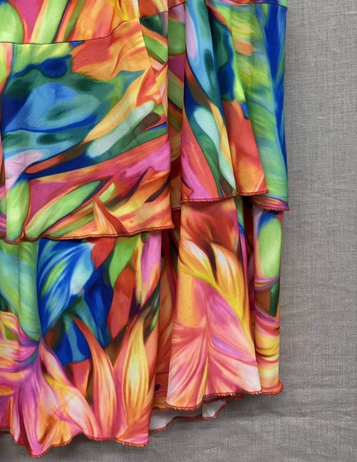 Fashque Women's 3 Tier Ruffle Skort in brights - women's shorts - detail view