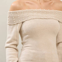 Able - Knit Off Shoulder Long Sleeve Sweater