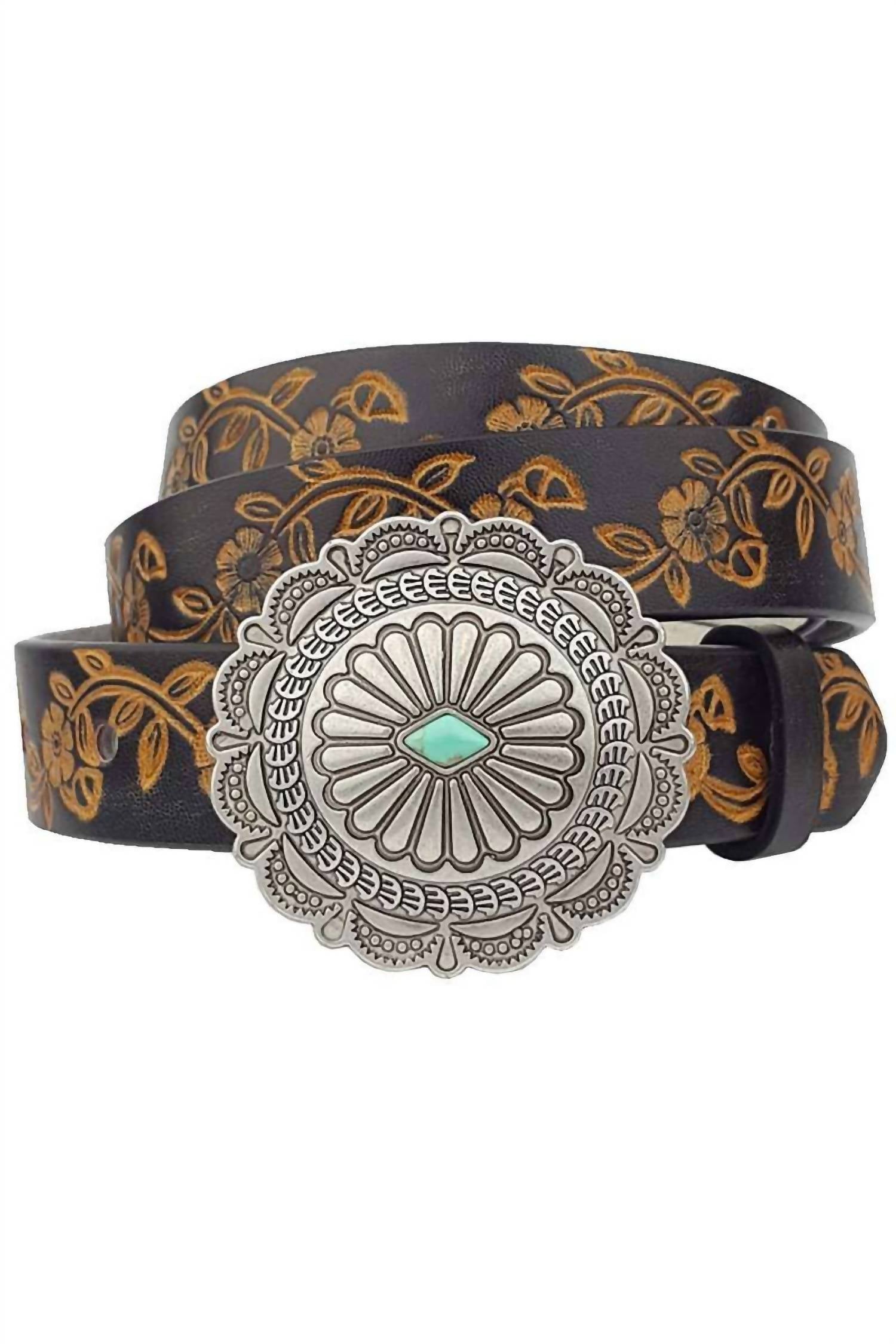 Axesoria West Women's Western Buckle Belt in black - women's accessory