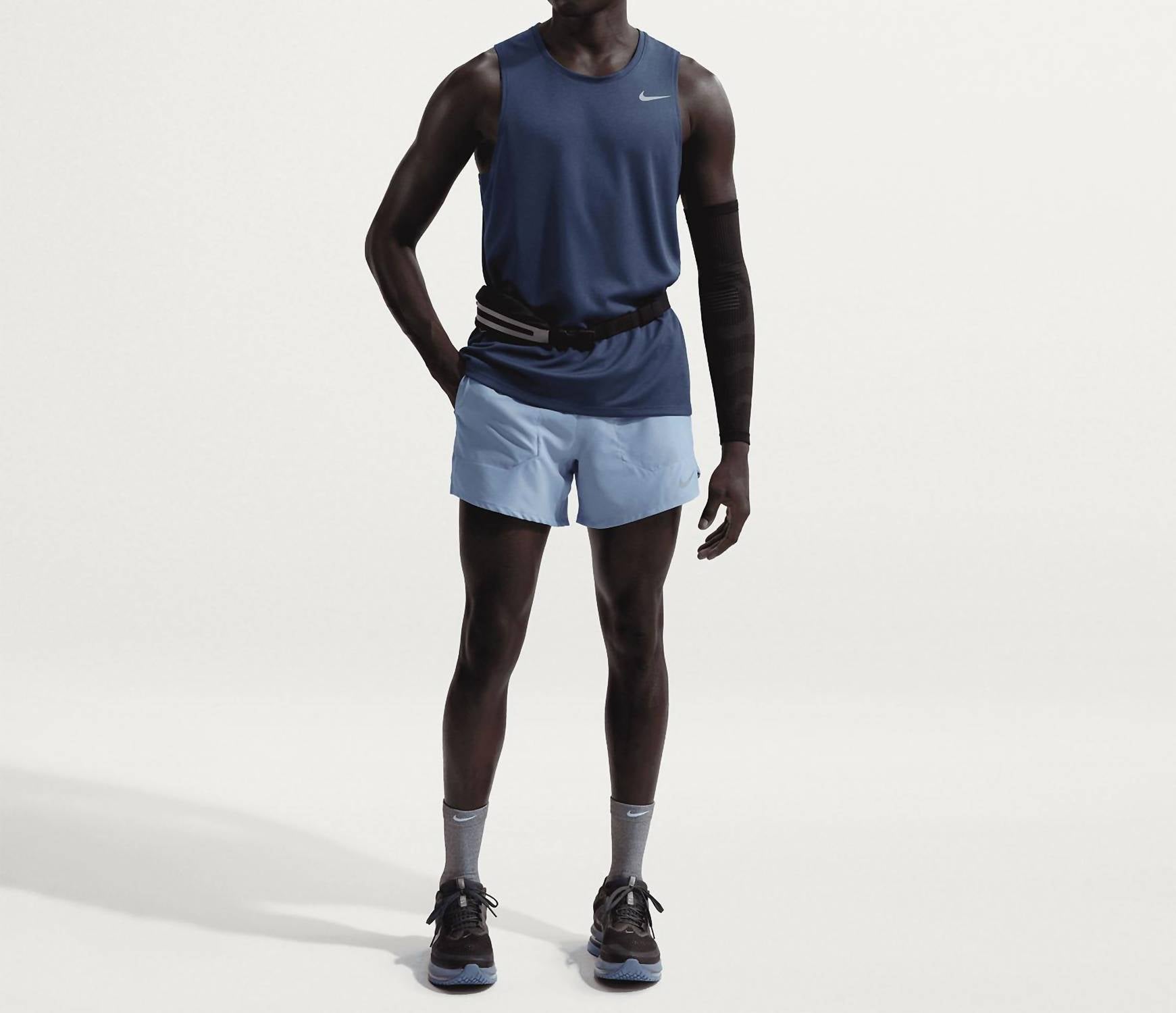 NIKE Stride Dri-fit 5in Shorts in work blue reflective silv - men's shorts - view 4