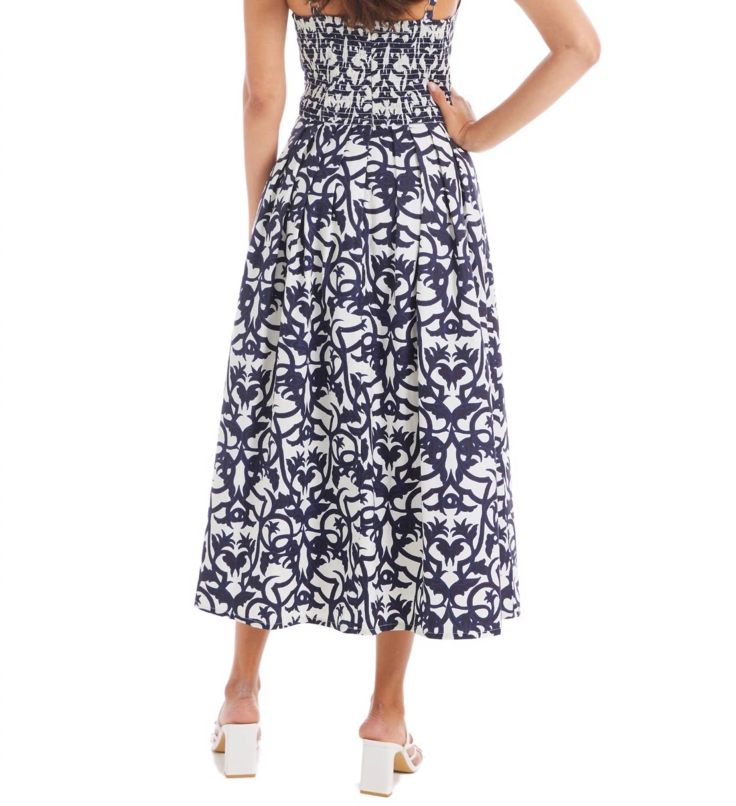 ALLISON NEW YORK Natalie Midi Dress in damask - women's dress - detail view