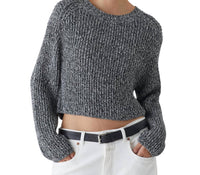 CLOSED Women's Pure Organic Cotton Crew Neck Top in black - women's sweater
