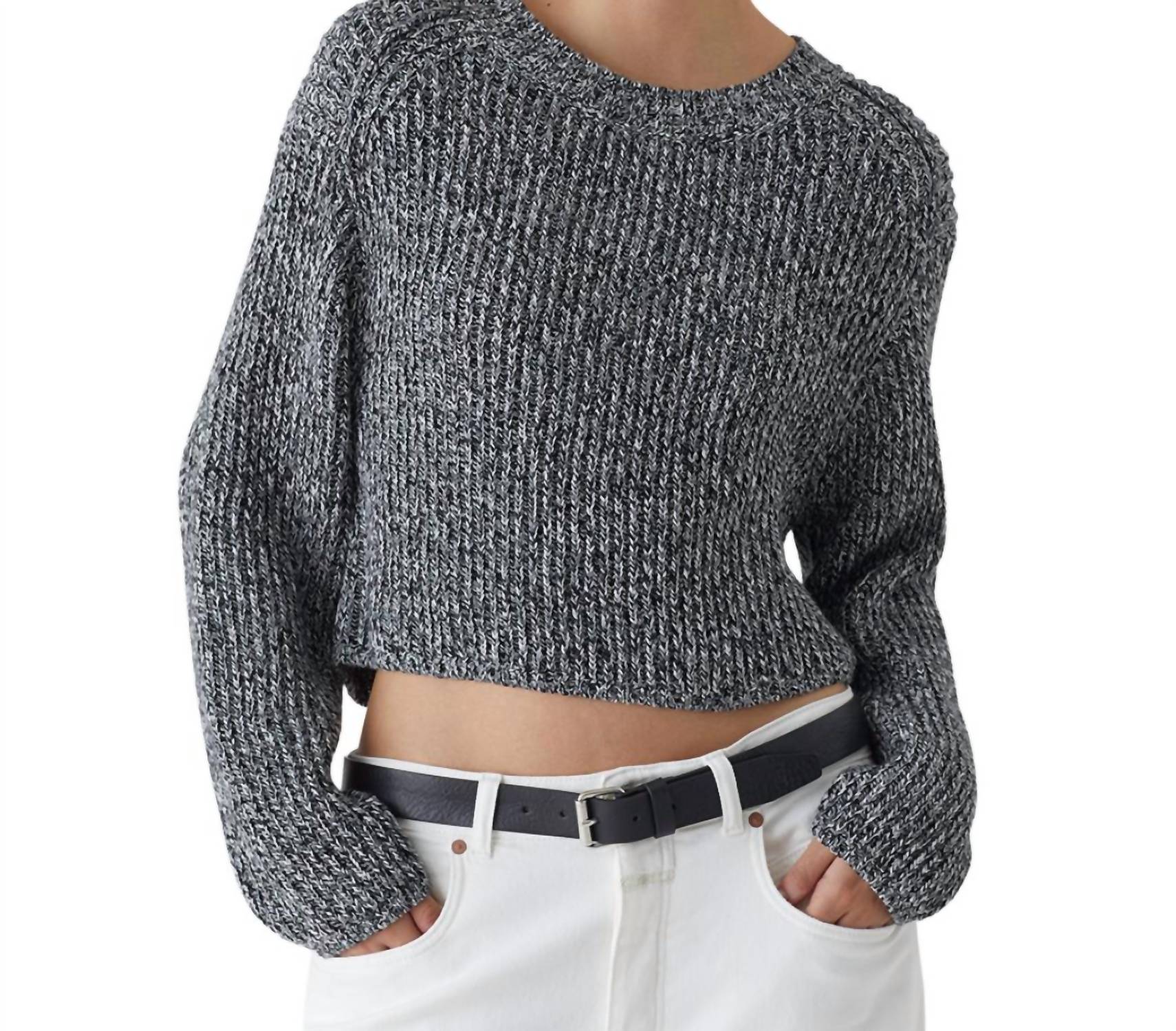 CLOSED Women's Pure Organic Cotton Crew Neck Top in black - women's sweater