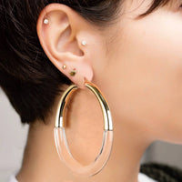 Gold & Honey - Women's Xl Chunky Graduated Hoop Earrings