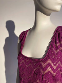 Kevan Hall - Square Neck Chevron Mini Dress