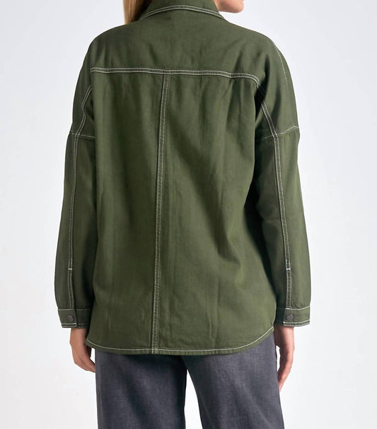 Elan - Cosmo Button Up Shirt Jacket