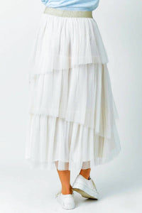 Mystree - Asymmetrical Ruffle Tulle Skirt