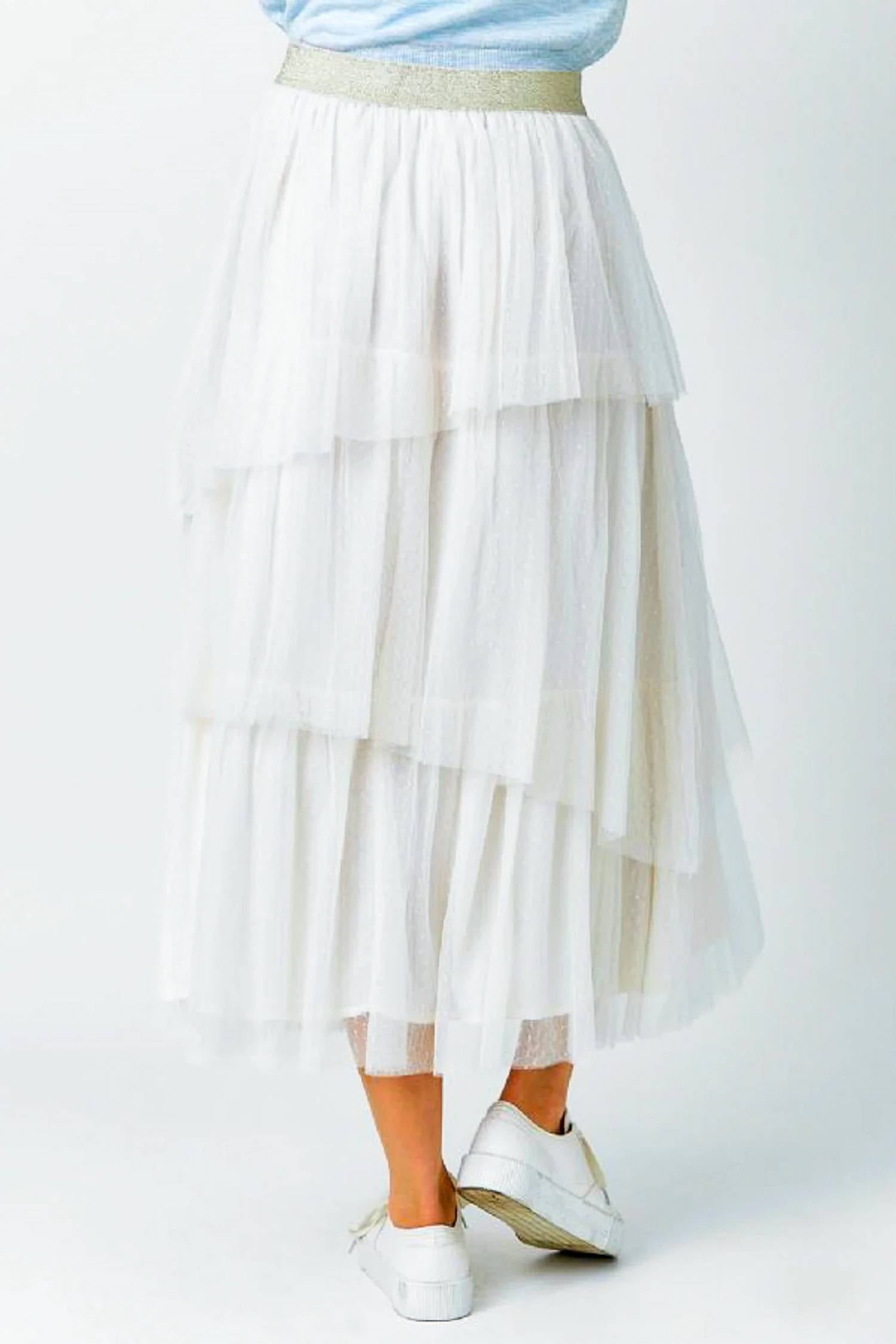 Mystree - Asymmetrical Ruffle Tulle Skirt