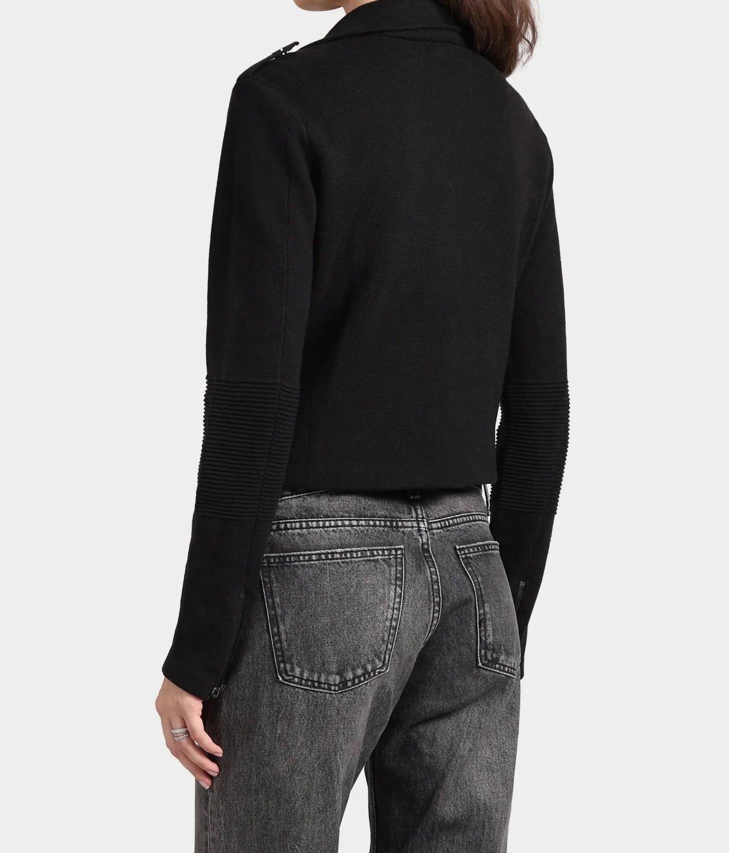 Minnie Rose - Cotton Blend Moto Jacket