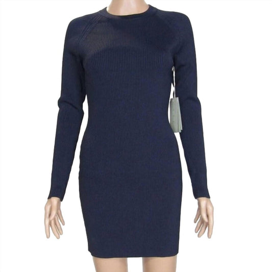 A.L.C. - Women's Stretch Ribbed Long Sleeve Mini Dress