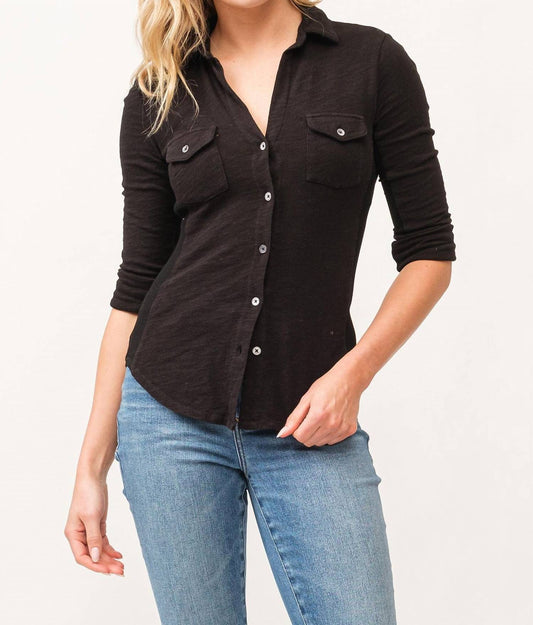 Dear John Denim - Fedora Button Down Top