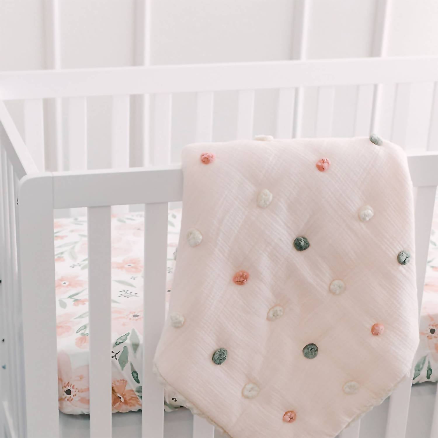 Crane Baby - Parker Pom Quilted Baby Blanket