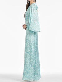SACHIN & BABI Keely Maxi Gown in sage painted floral - women's dress - alternate view
