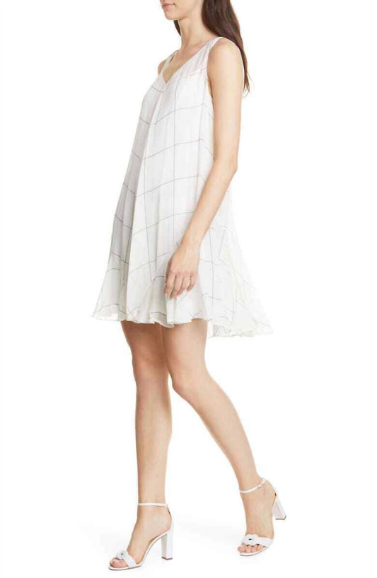 Club Monaco - Windowpane Grid Print Sheer Crepe Dress