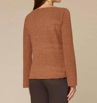 Democracy - Women's Drapey Boat Neck Long Sleeve Knit Top