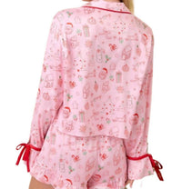 Main Strip Noelle Ruffle Christmas Pajama Set in pink 1 - women's intimate - detail view