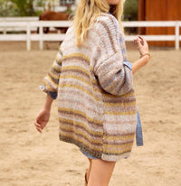 Skies Are Blue - Stripe Open Cardigan