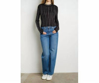 Kiwi - Embellished Mock Neck Long Sleeve Top
